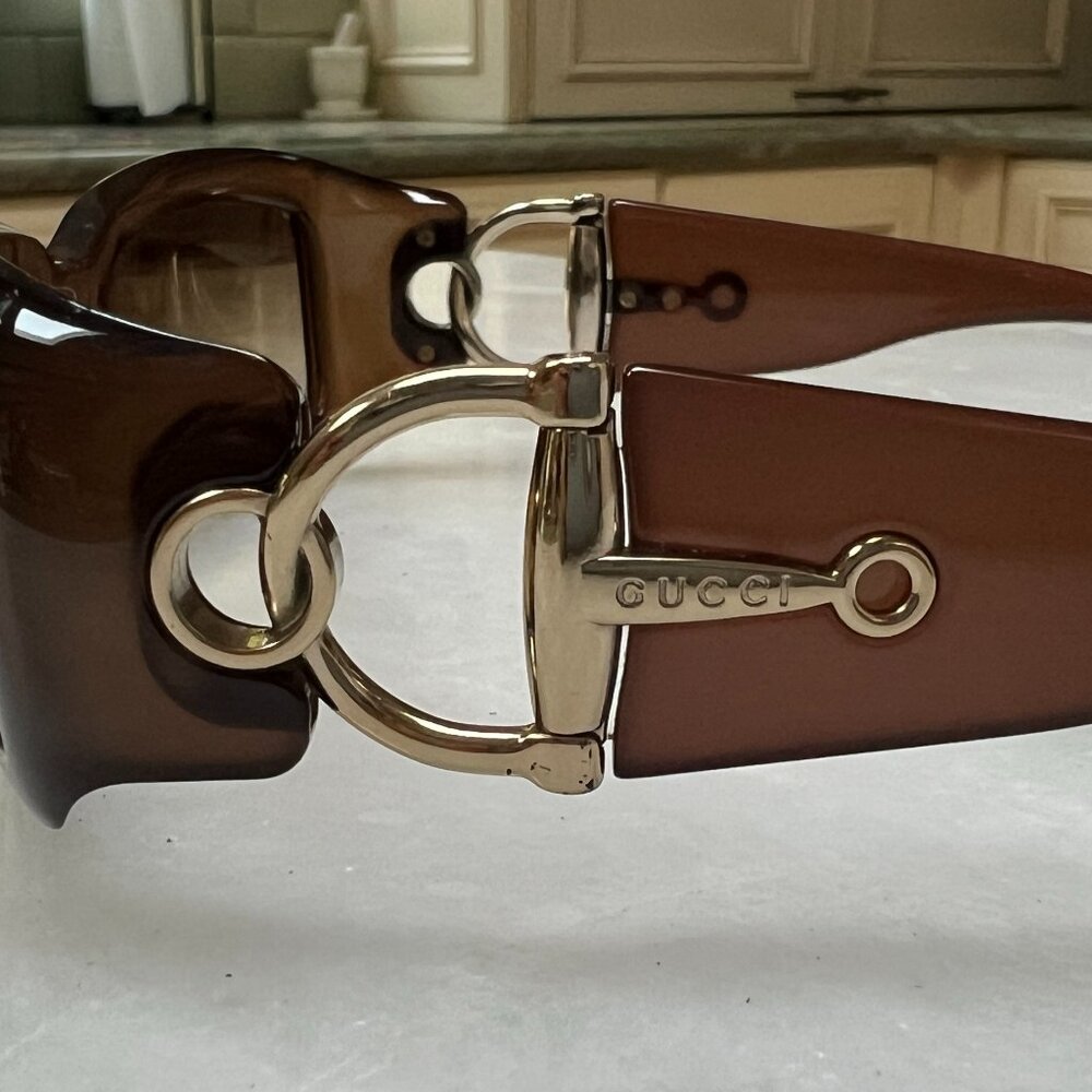 Gucci Vintage Snaffle Bit Sunglasses (Brown/Gold Color) - Picture 2 of 10